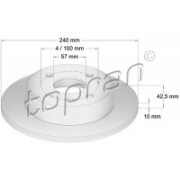 205 525 TOPRAN Гальмівний диск