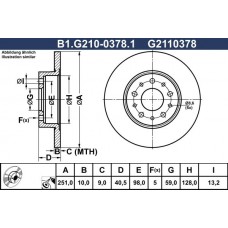 B1.G210-0378.1 GALFER Гальмівний диск