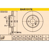 BAR13178 BARUM Гальмівний диск