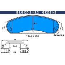 B1.G120-2142.2 GALFER Комплект гальмівних колодок дисковий гальм