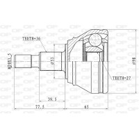 CVJ5442.10 OPEN PARTS Шарнирный комплект, Привідний вал
