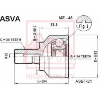 MZ-43 ASVA Шарнирный комплект, Привідний вал