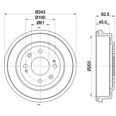 8DT 355 300-231 HELLA PAGID Гальмівний барабан