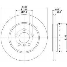 8DD 355 120-671 HELLA Гальмівний диск