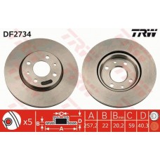DF2734 TRW Гальмівний диск