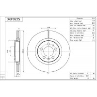 X6F922S AISIN Гальмівний диск