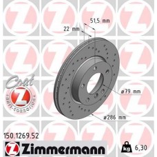 150.1269.52 ZIMMERMANN Гальмівний диск