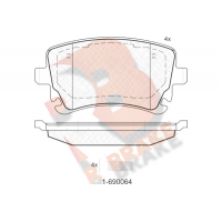 RB1674-204 R BRAKE Комплект гальмівних колодок дисковий гальм