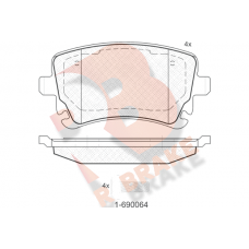 RB1674-204 R BRAKE Комплект гальмівних колодок дисковий гальм
