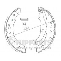 N3505043 NIPPARTS Комплект гальмівних колодок