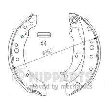 N3505043 NIPPARTS Комплект гальмівних колодок