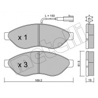 22-0708-0 METELLI Комплект гальмівних колодок дисковий гальм