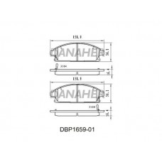 DBP1659-01 DANAHER Комплект гальмівних колодок дисковий гальм