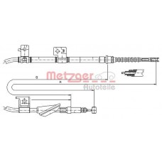 17.4034 METZGER Тросик, cтояночный тормоз