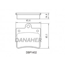 DBP1402 DANAHER Комплект гальмівних колодок дисковий гальм