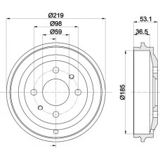 8DT 355 301-431 HELLA PAGID Гальмівний барабан