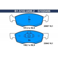 B1.G102-0496.2 GALFER КомплеК т гальмівних колодок, дискове гальмо