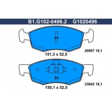 B1.G102-0496.2 GALFER КомплеК т гальмівних колодок, дискове гальмо