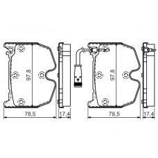 0 986 494 364 BOSCH Комплект гальмівних колодок дисковий гальм
