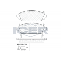 181359-701 ICER Комплект гальмівних колодок дисковий гальм