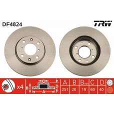 DF4824 TRW Гальмівний диск
