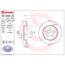 08.A029.21 BREMBO Гальмівний диск