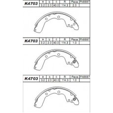 K4703 ASIMCO Комплект гальмівних колодок
