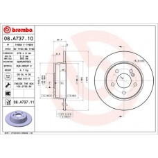 08.A737.11 BREMBO Гальмівний диск