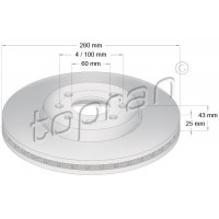 207 179 TOPRAN Гальмівний диск