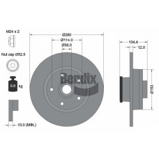 BDS1112 BENDIX Braking Гальмівний диск