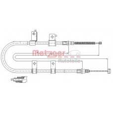 17.3505 METZGER Тросик, cтояночный тормоз