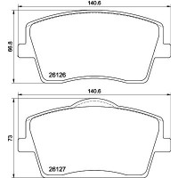 8DB 355 039-001 HELLA Комплект гальмівних колодок дисковий гальм