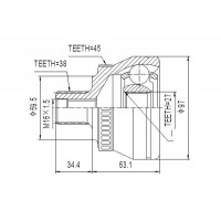 DCV803019 DYNAMATRIX Шарнирный комплект, Привідний вал