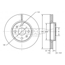 TX 72-52 TOMEX Brakes Гальмівний диск