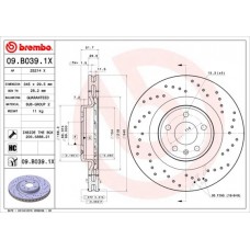 09.B039.1X BREMBO Гальмівний диск