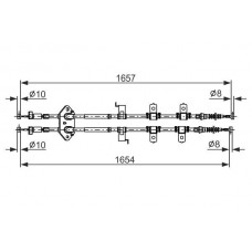1 987 482 896 BOSCH Тросик, cтояночный тормоз