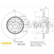 BD-7359 FREMAX Гальмівний диск