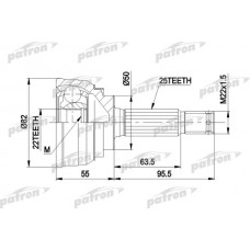 PCV1026 PATRON Шарнирный комплект, Привідний вал