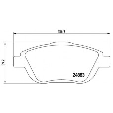 P 61 103 BREMBO Комплект гальмівних колодок дисковий гальм