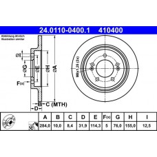 24.0110-0400.1 ATE Гальмівний диск