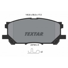 2373401 TEXTAR Комплект гальмівних колодок дисковий гальм