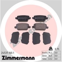 24537.160.1 ZIMMERMANN Комплект гальмівних колодок дисковий гальм