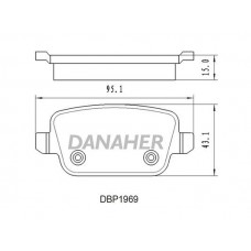 DBP1969 DANAHER Комплект гальмівних колодок дисковий гальм