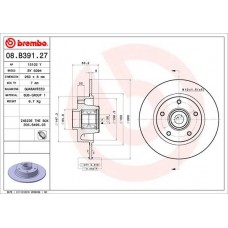 08.B391.27 BREMBO Гальмівний диск