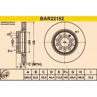 BAR22152 BARUM Гальмівний диск