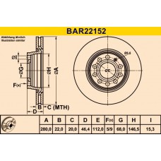 BAR22152 BARUM Гальмівний диск