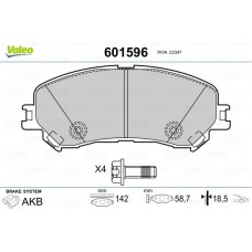601596 VALEO Комплект гальмівних колодок дисковий гальм
