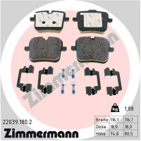 22039.180.2 ZIMMERMANN Комплект гальмівних колодок дисковий гальм