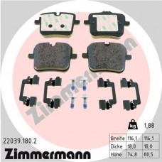 22039.180.2 ZIMMERMANN Комплект гальмівних колодок дисковий гальм