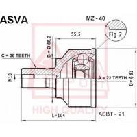 MZ-40 ASVA Шарнирный комплект, Привідний вал